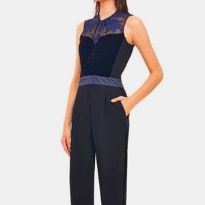 Silk Velvet & Floral Organza Jumpsuit